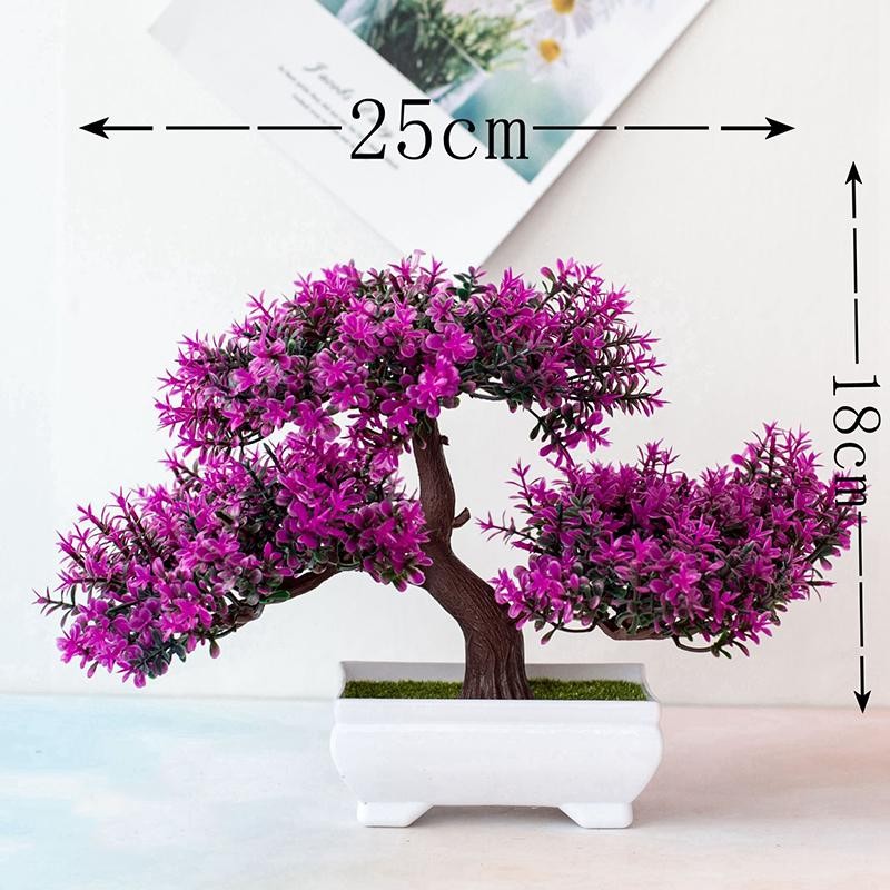 Artificial Bonsai Tree Potted Plant Fake Flowers Home Table Garden Decoration