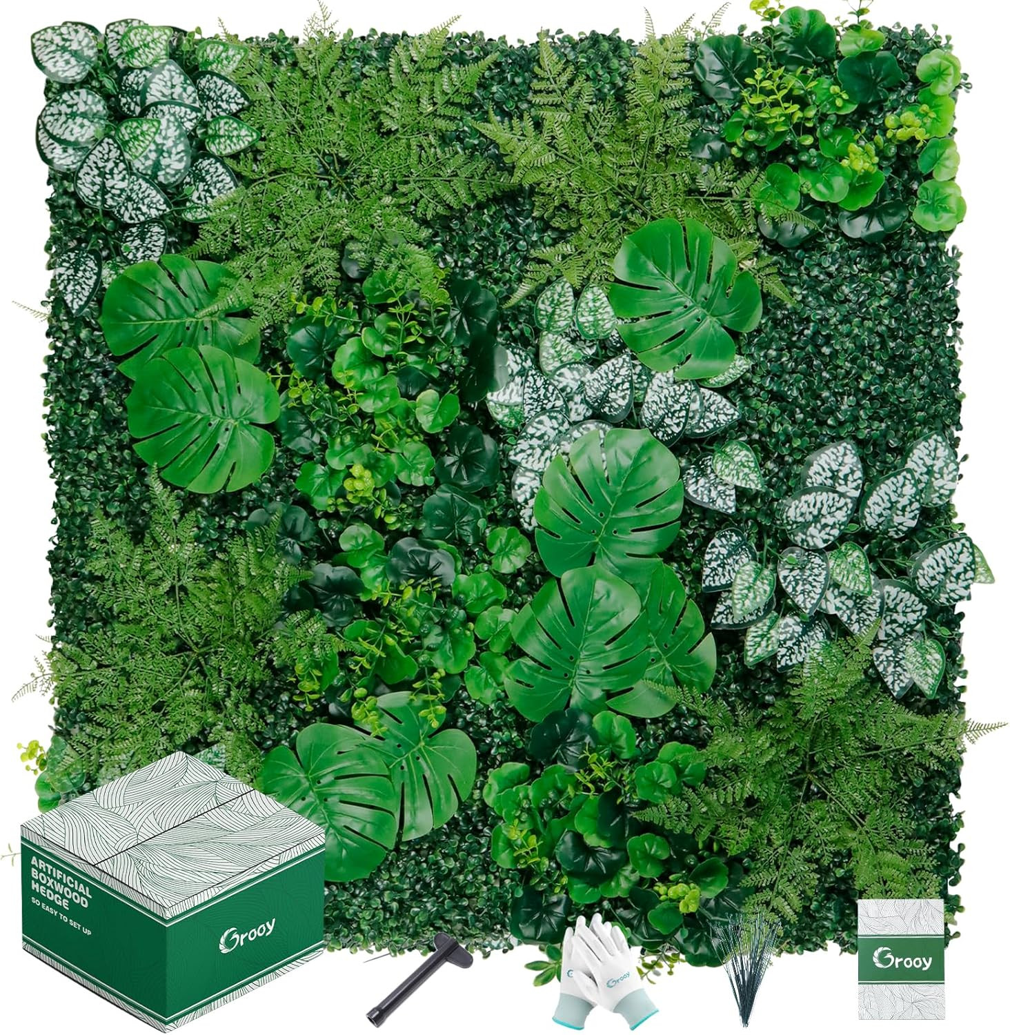 20″X20″ Artificial Hedge Grass Wall, 8PCS Boxwood Panels, Greenery Backdrop Panl