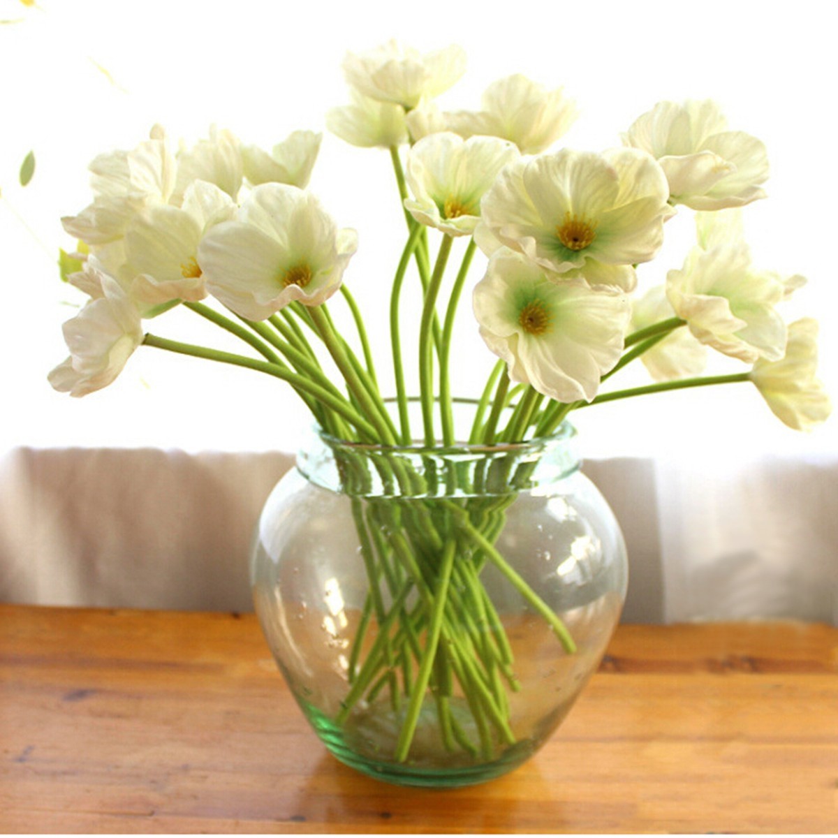 10Pcs Real Touch PU Poppy Flowers Bouquet For Wedding Home Party Decoration