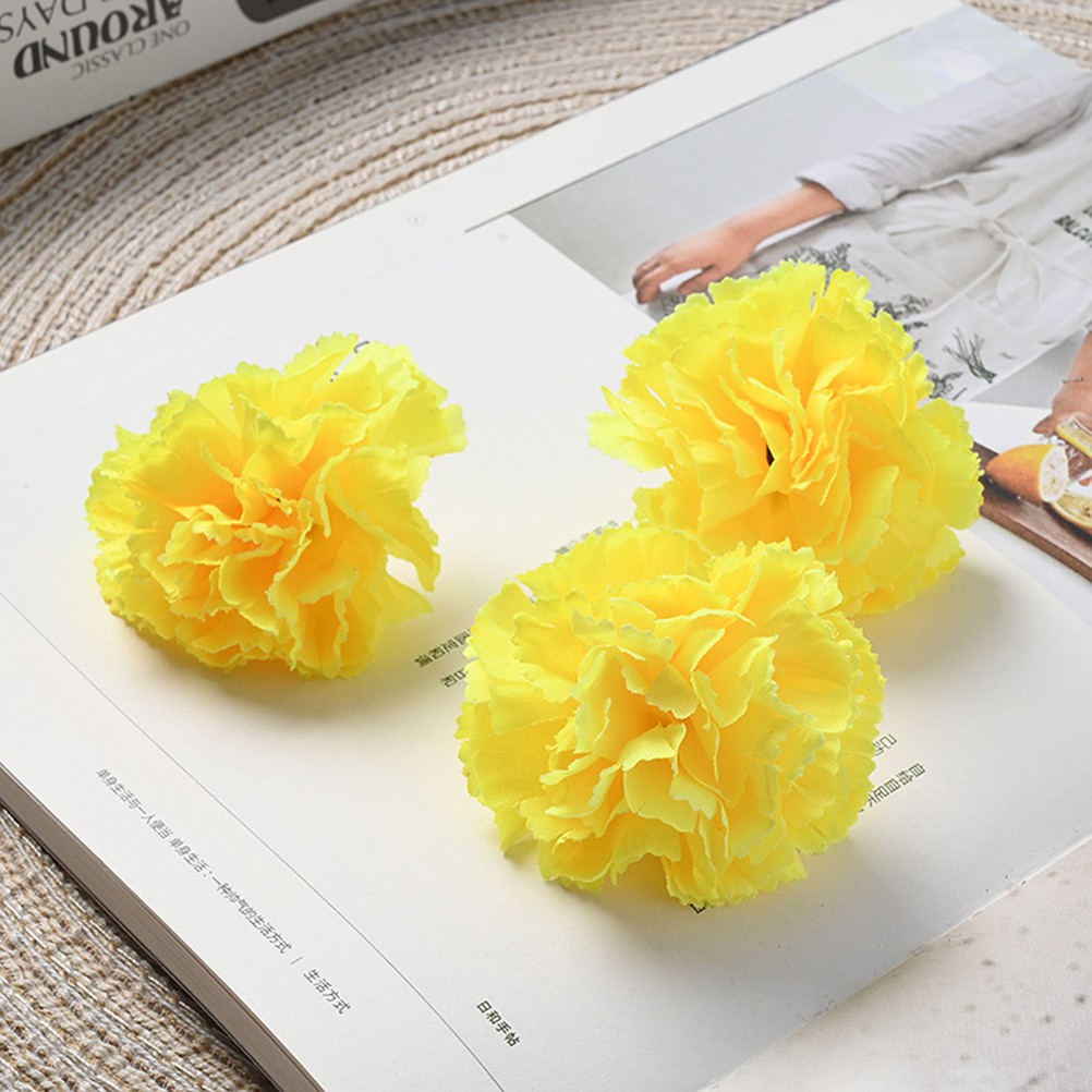 50Pcs Marigold Artificial Flower for Diwali Home Decor DIY Wreath Garland Craft