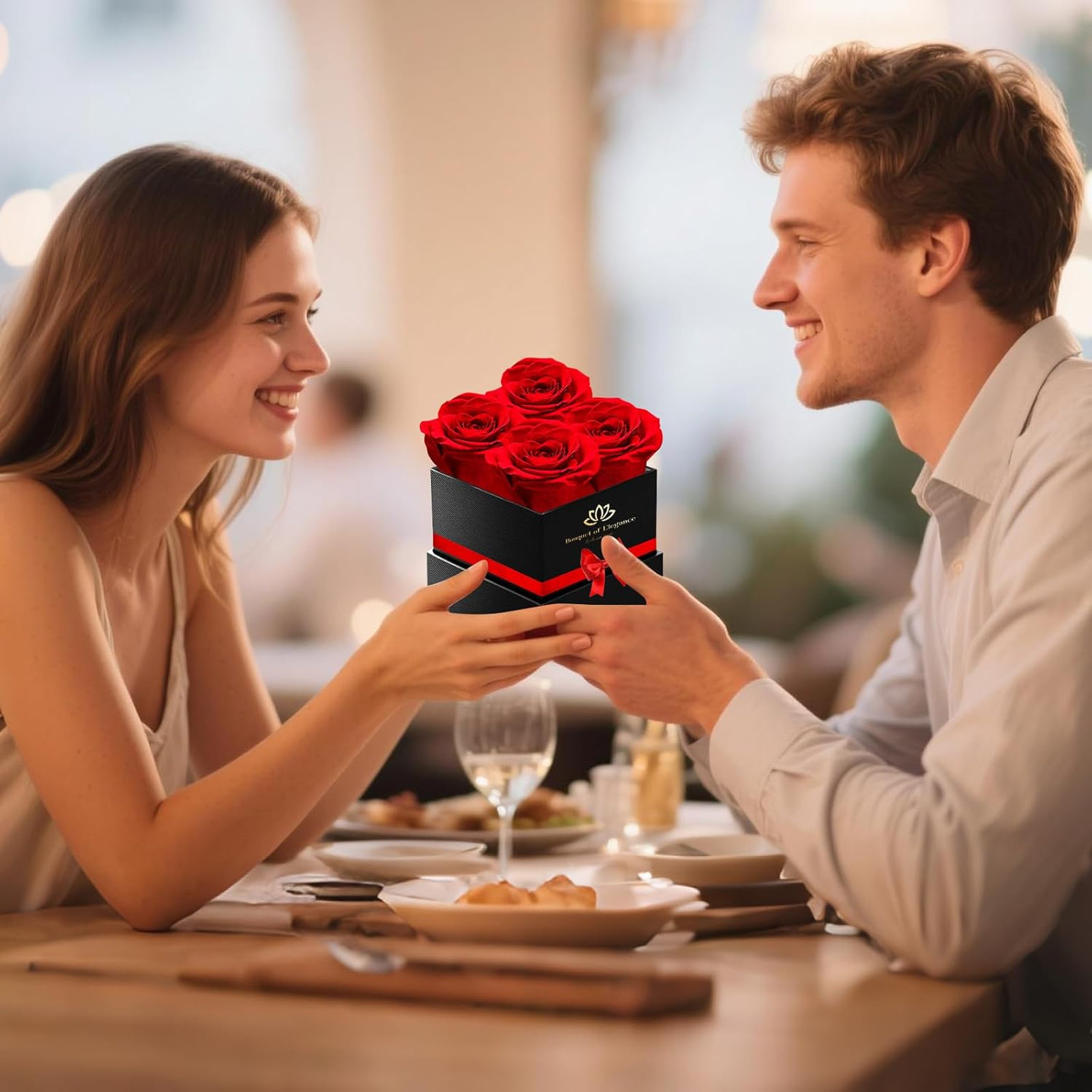 Forever Roses Luxury Gift Box for Women Men Preserved Flowers Bouquet for