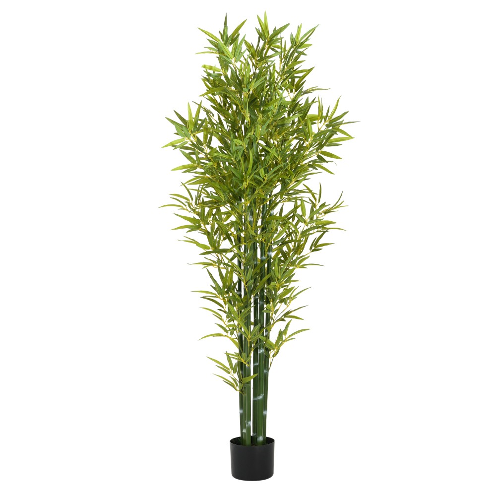 72″ Artificial Bamboo with Black Plastic Pot, Set of 2