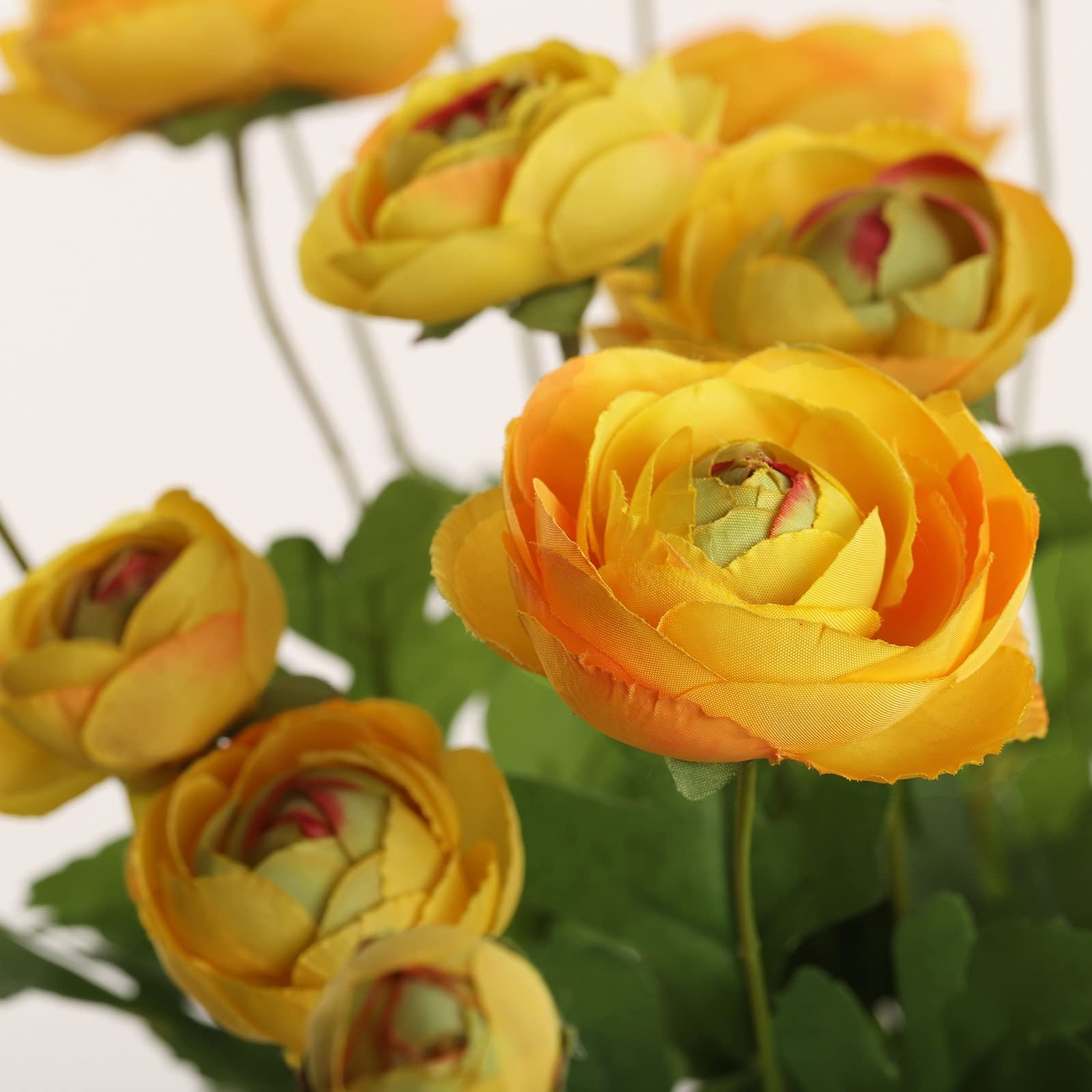5 PCS Yellow Artificial Silk Persian Buttercup Ranunculus Flowers Home Decor