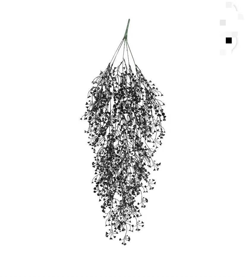 4PCS Decorative Flowers Vine Hanging Artificial Plants Hanging Plant-Black