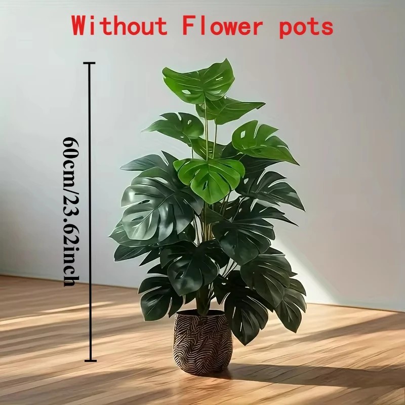 Artificial Palm Tree Realistic Faux Tropical Plant Plastic for Home Office Decor