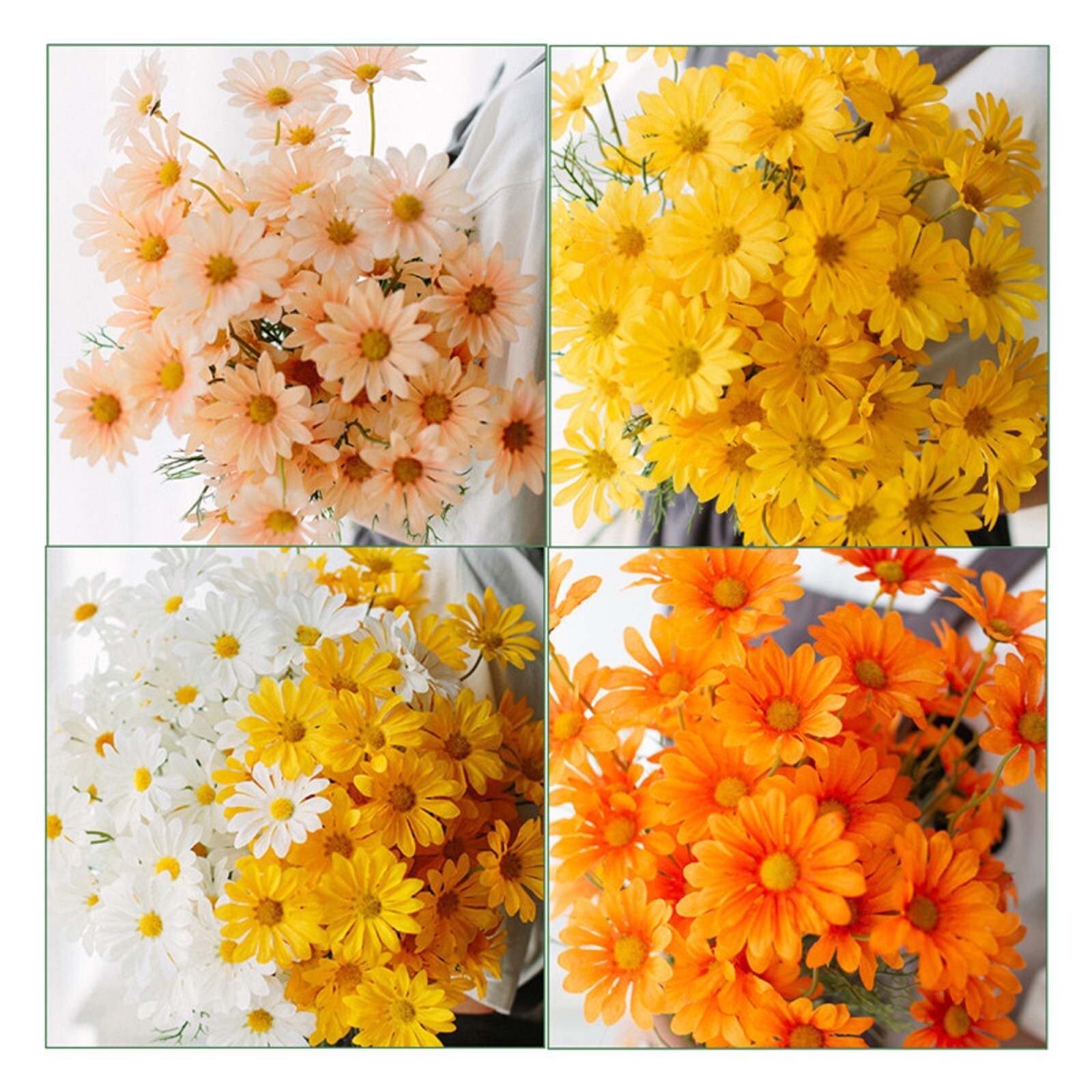 Artificial Silk Daisy Flower with Long Stems for Home Decor Indoor Outside Table