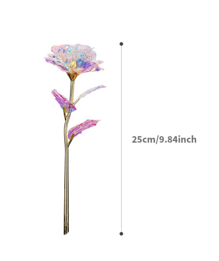 24k Gold Plated Galaxy Rose Flower Romantic Valentine’s Day Gift Girlfriend Wife
