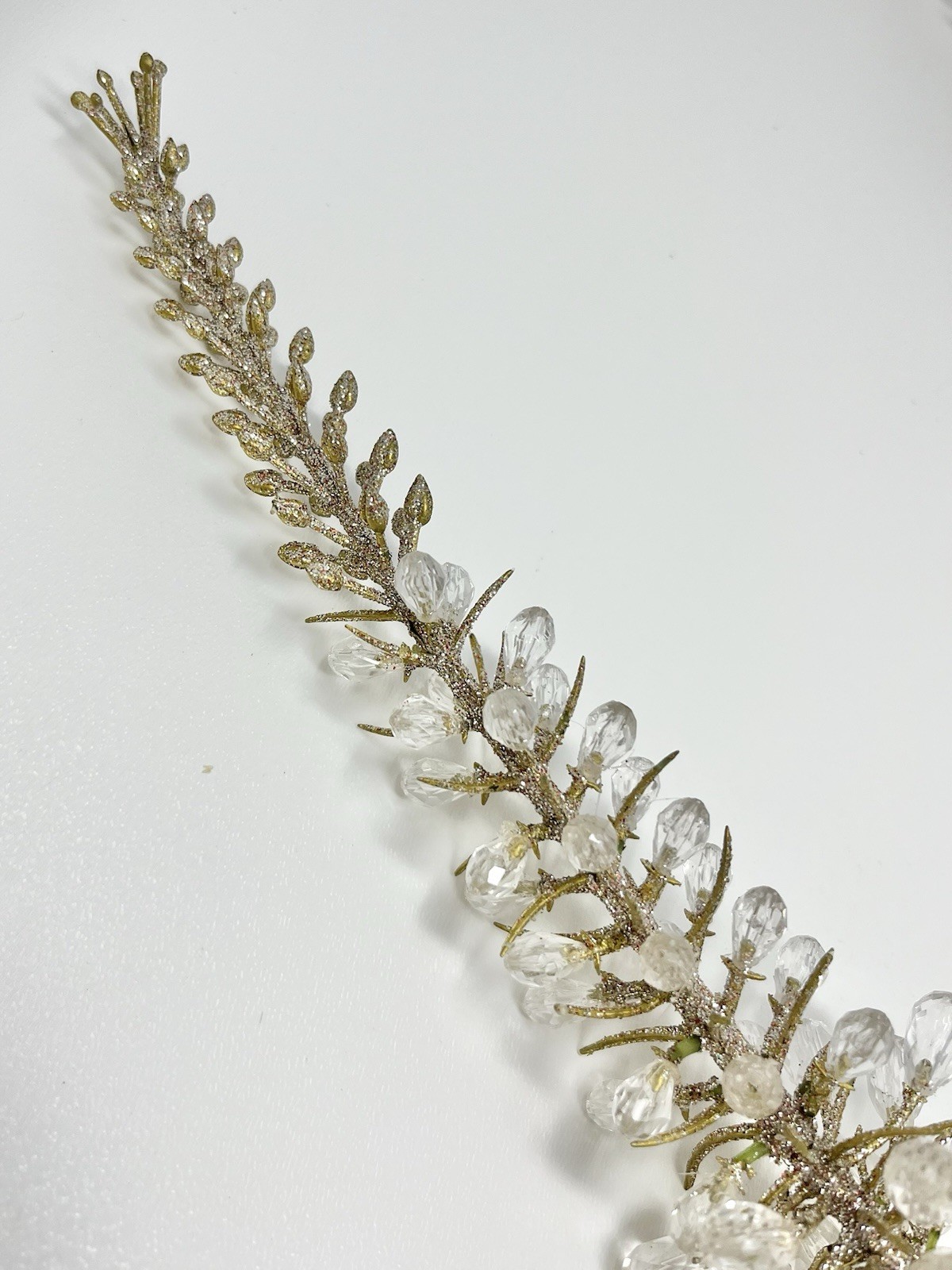 Lot 2 Foxtail Lily Flower Stems Approx. 25” Long Acrylic/Plastic Buds Glitter