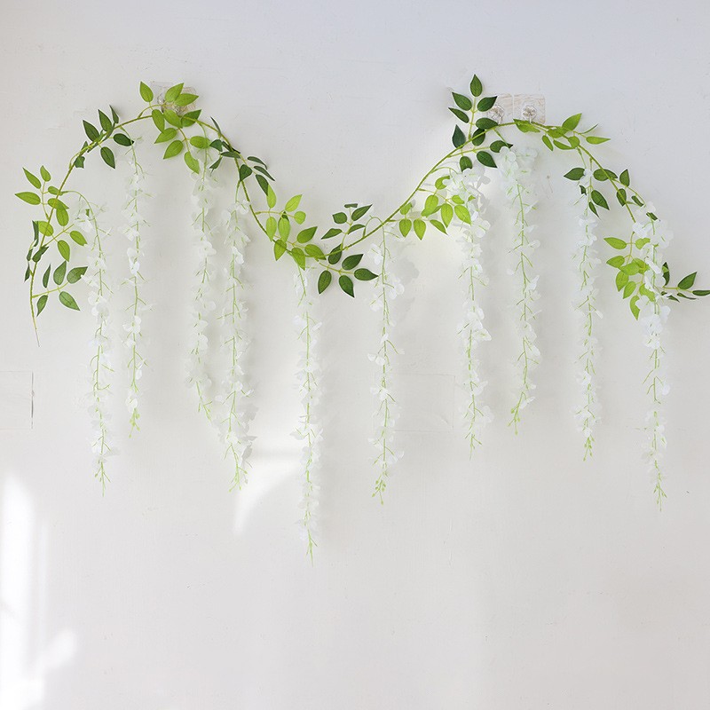 Artificial Rattan Fake Flower Strings Hanging Garland Outdoor Home Decoration