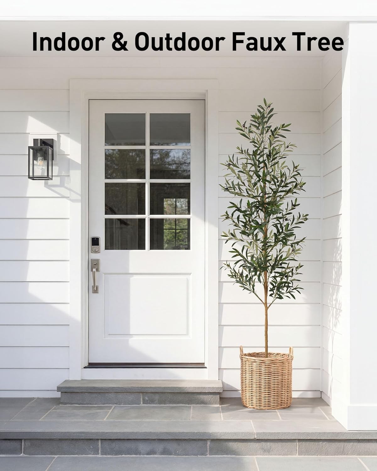 7FT Olive Trees Artificial Indoor, Tall Faux Olive Tree 7FT (84in) with Natural