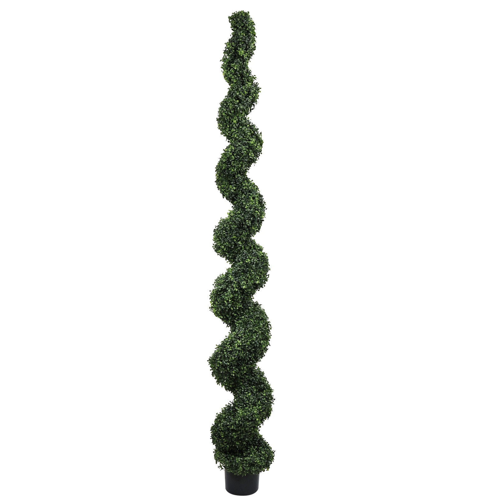 1* 7FT Artificial Faux Boxwood Plants Spiral Topiary Trees Twisted Potted Trees