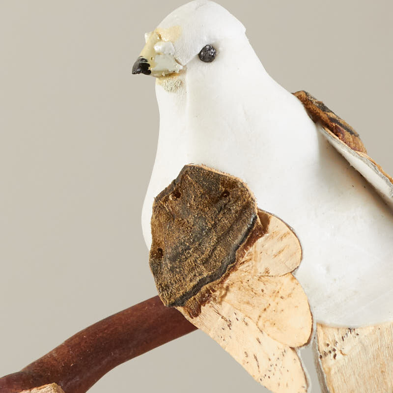 Set of 10 Natural Bark Tail and Wing Artificial 1-7/8″ Mushroom Dove Birds