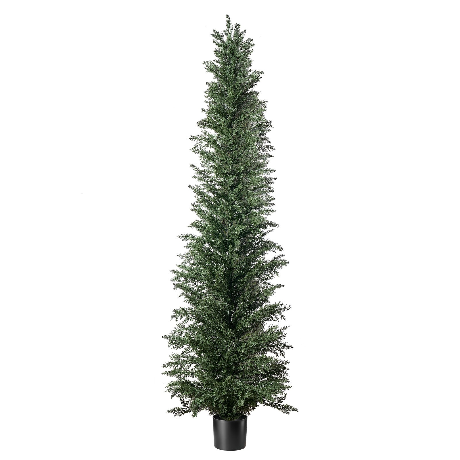 VEVOR Artificial Topiary Cedar Tree 8 ft Set of 2 with Pot Greenery Decor PE