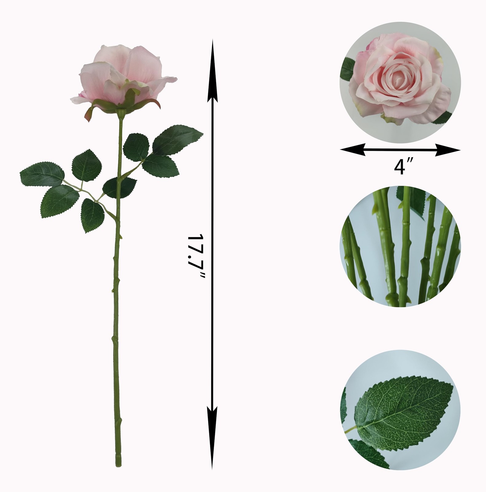 12 Pcs Light Pink Roses Artificial Flowers, Faux Baby Pink Flowers Bulk,Flora…