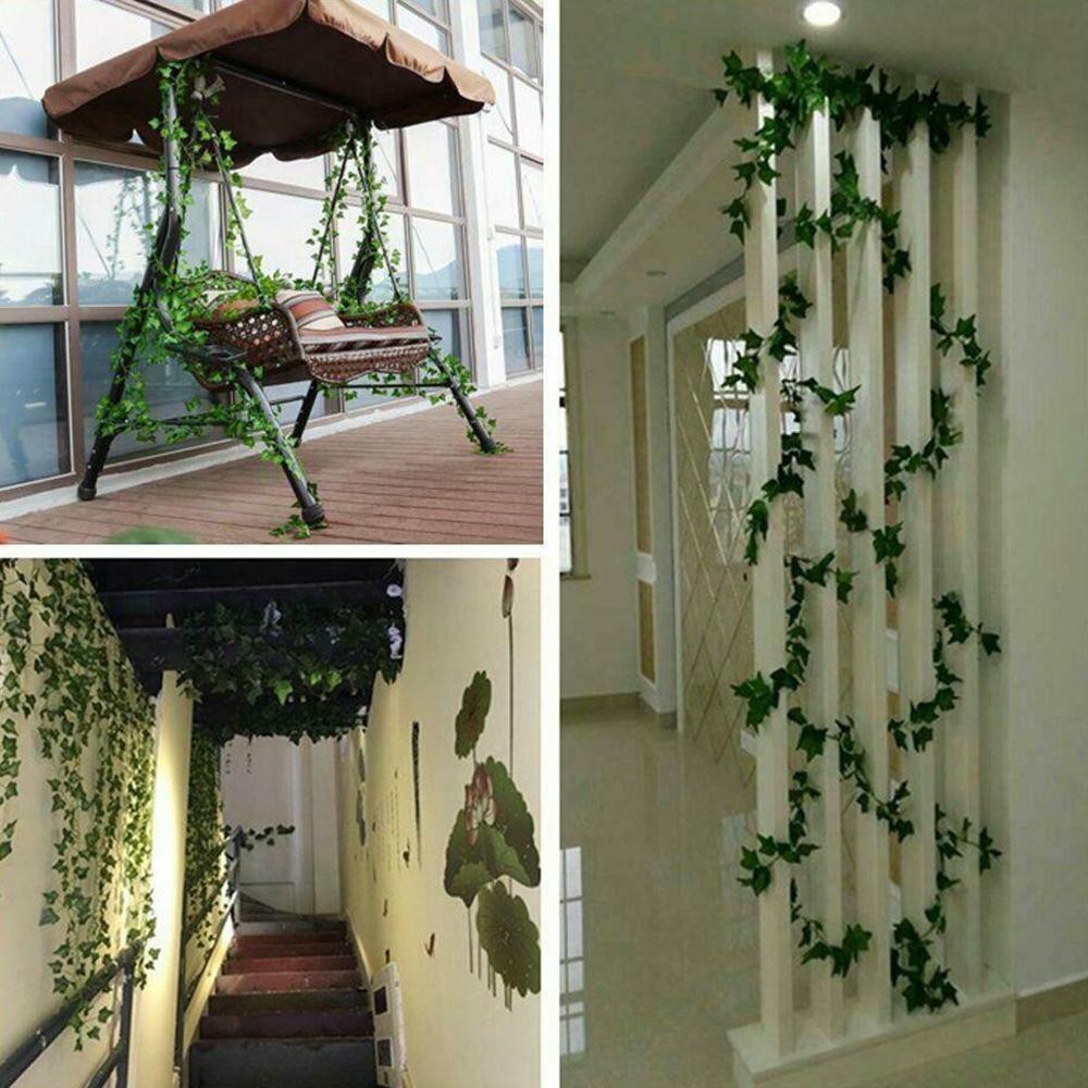 Artificial hanging plants Banisters Decor Doors Fake Floral Leaf Mirror
