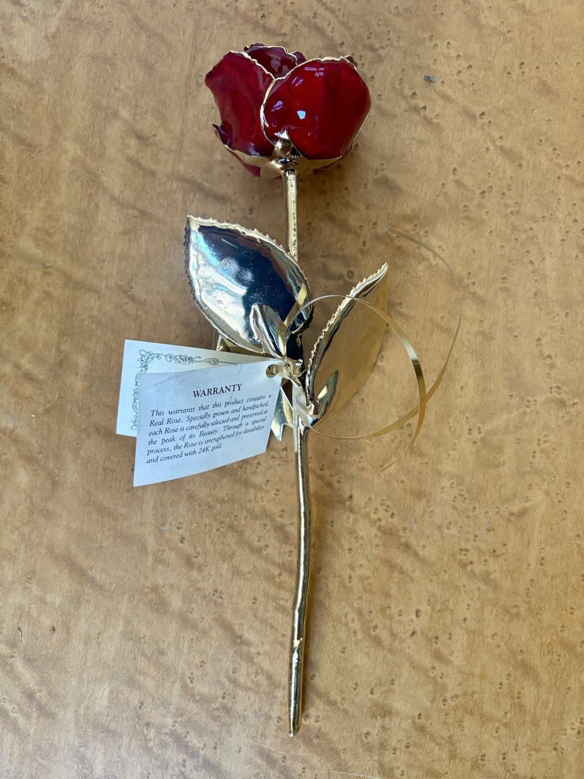 Genuine Rose Preserved and Dipped in 24k Gold
