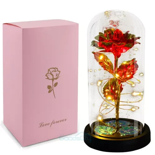 Great Easter Gift: Eternal Galaxy Rose Enchanted Forever Flower Gift Red