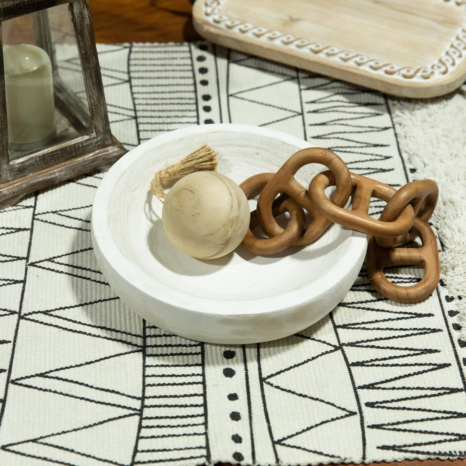 Paulownia Wood Hand Carved Tray 10″