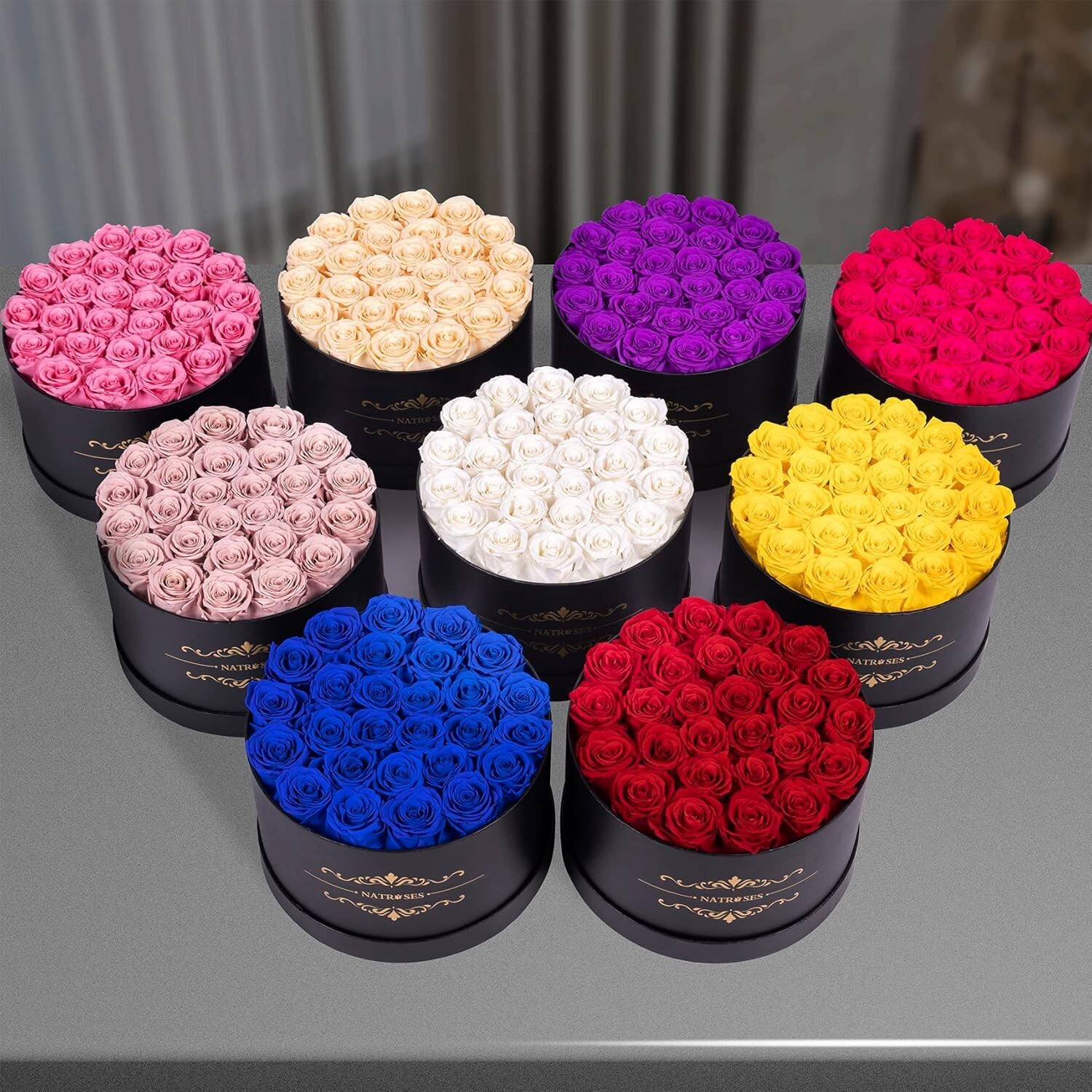 27 Piece Forever Preserved Roses in a Box, Preserved Flowers for Delivery Bir…