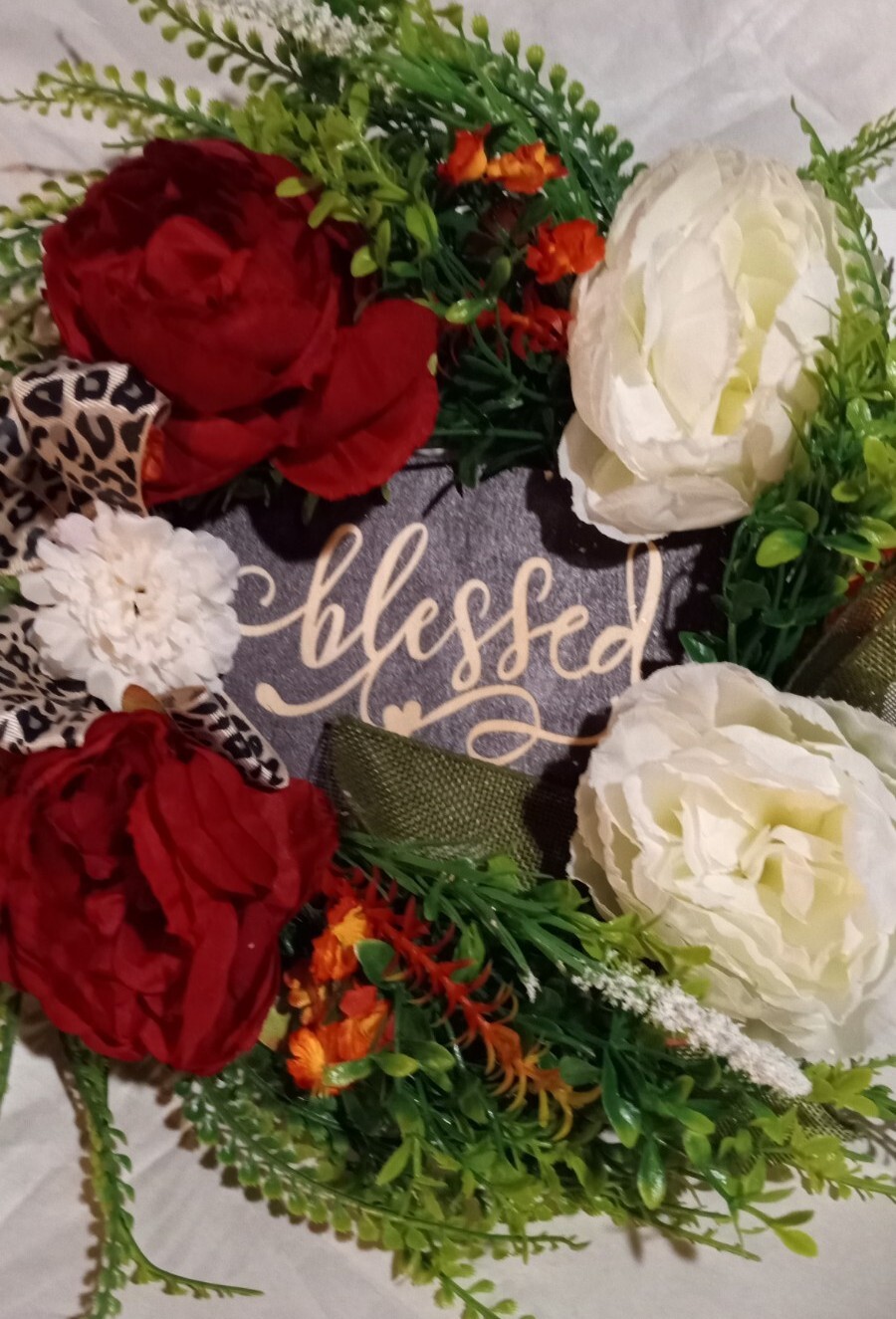 Blessed Wreath Year Round Wreath Cheetah-Wreath Everyday Wreath Font Door Wreath