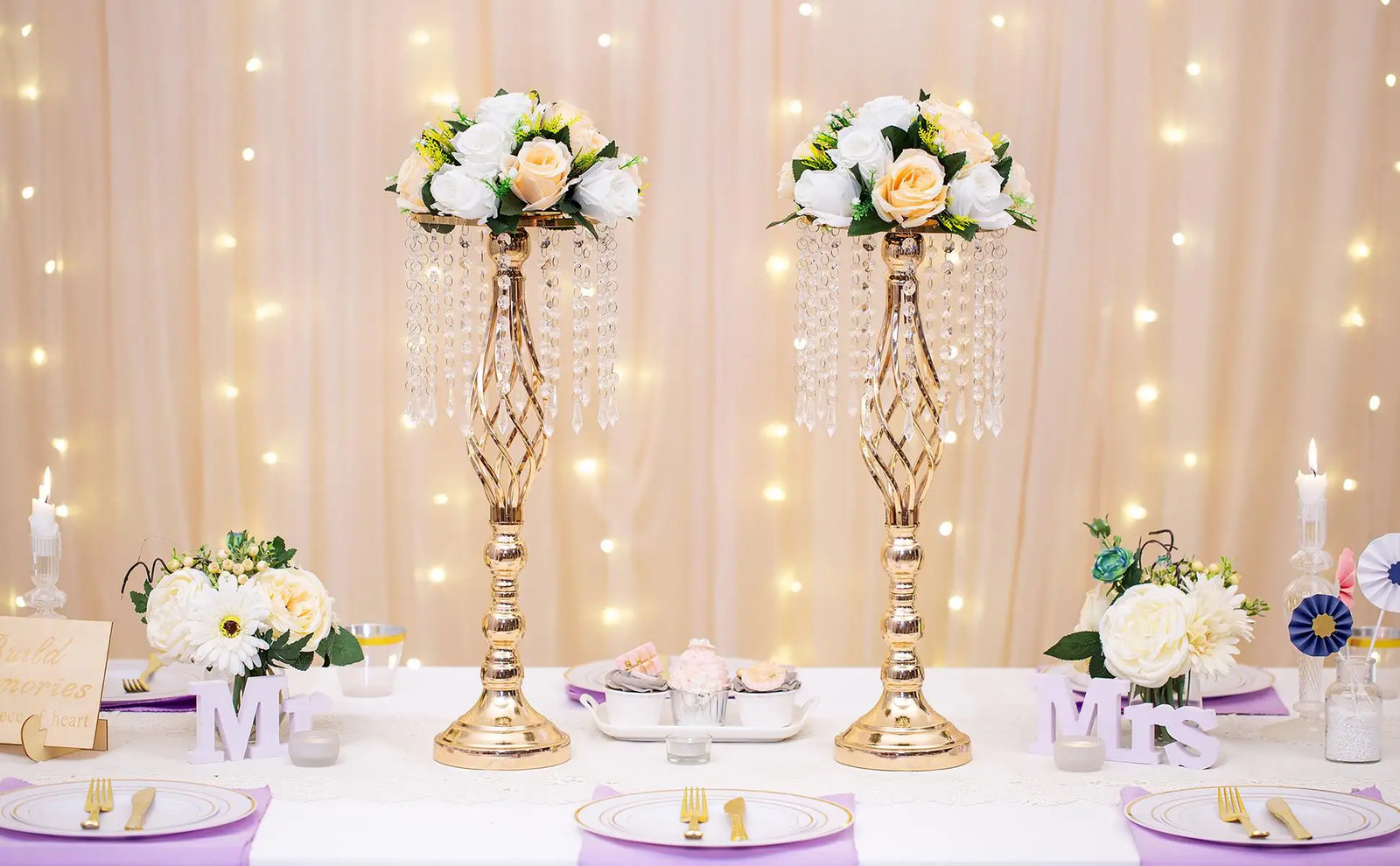 6Pcs Artificial Flowers Ball Centerpiece Table Decorations Rose Ball for Wedddin