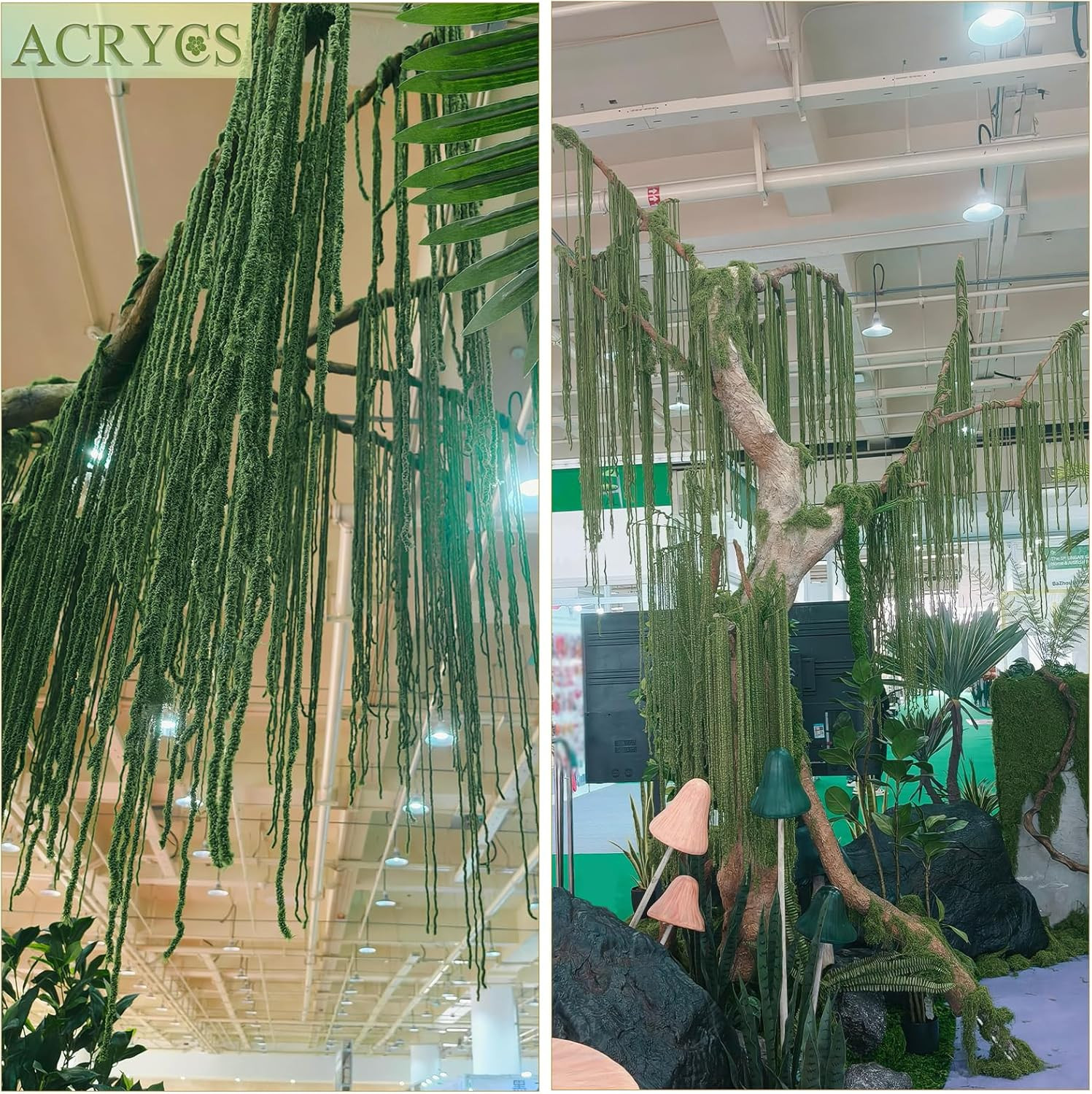 60 Pcs Hanging Moss Vines Faux Moss Garland for Decorating Plants Artificial