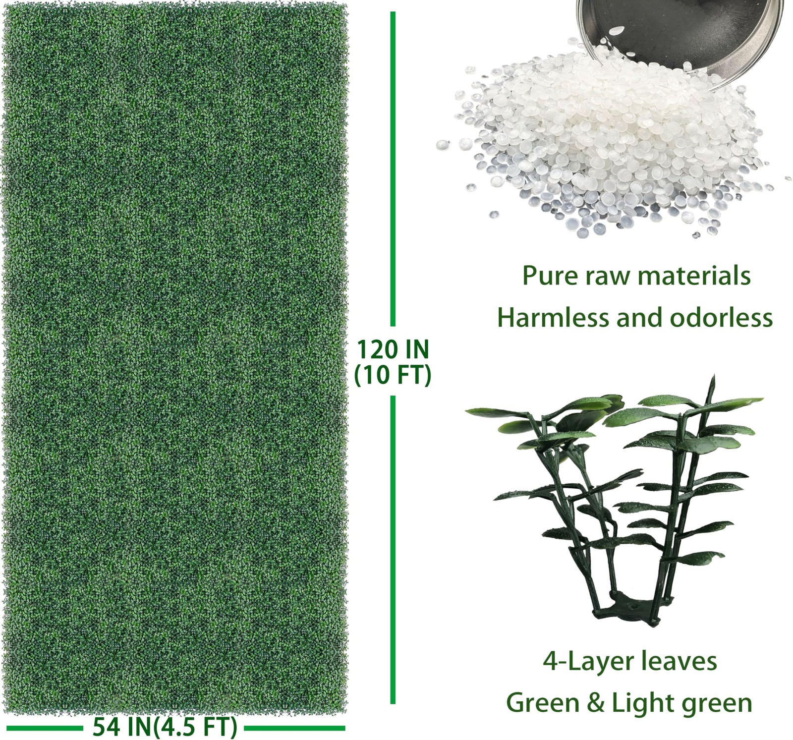 Artificial Plant Boxwood Roll Panels:54 X 120 in (45 sqft)