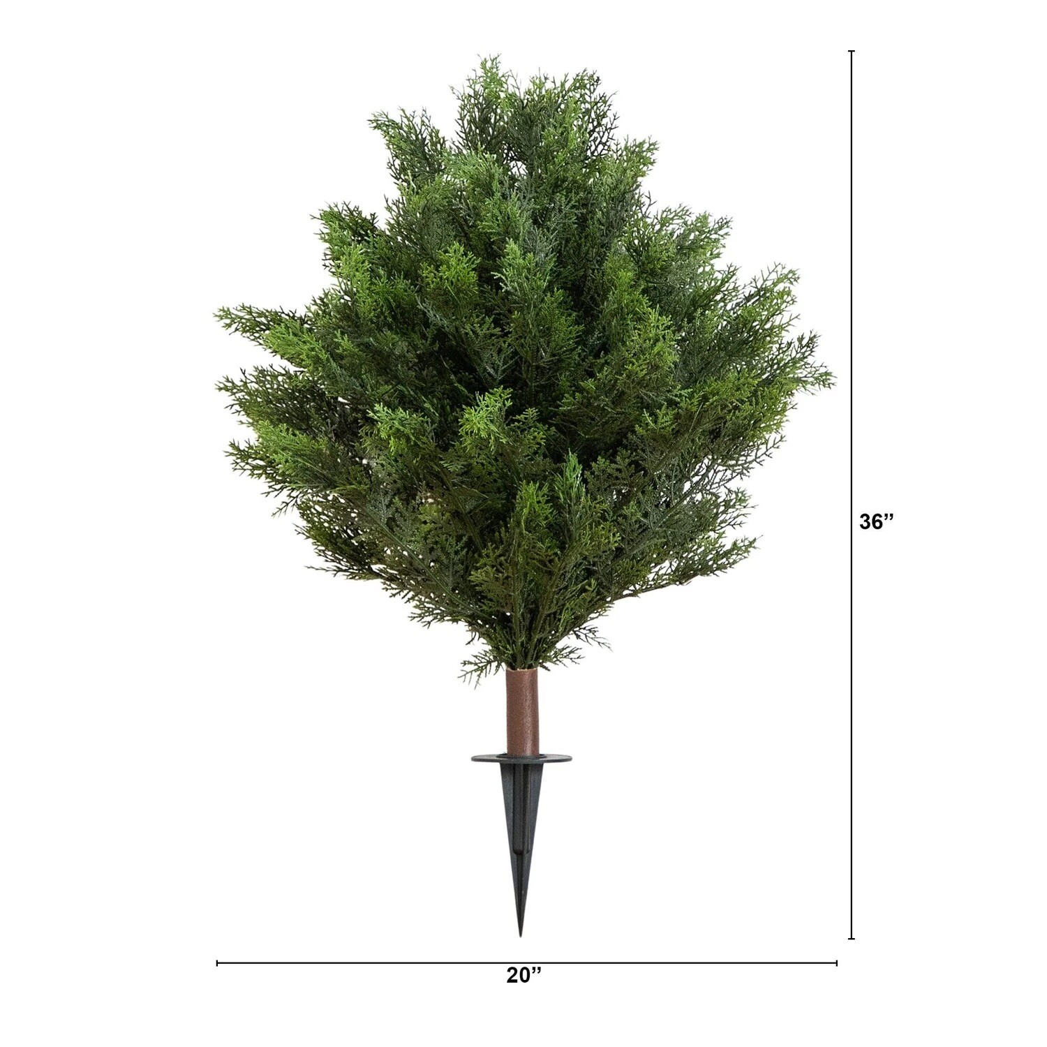3′ UV Resistant Artificial Cedar Bush with Integrated Ground Stake