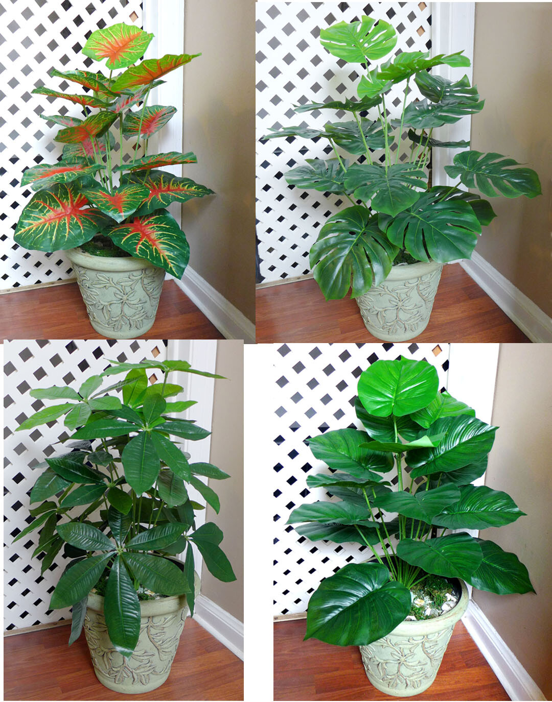 Artificial Fake Plants 20″ Height Bush Tree Home Decoration (18 Large Leaves)