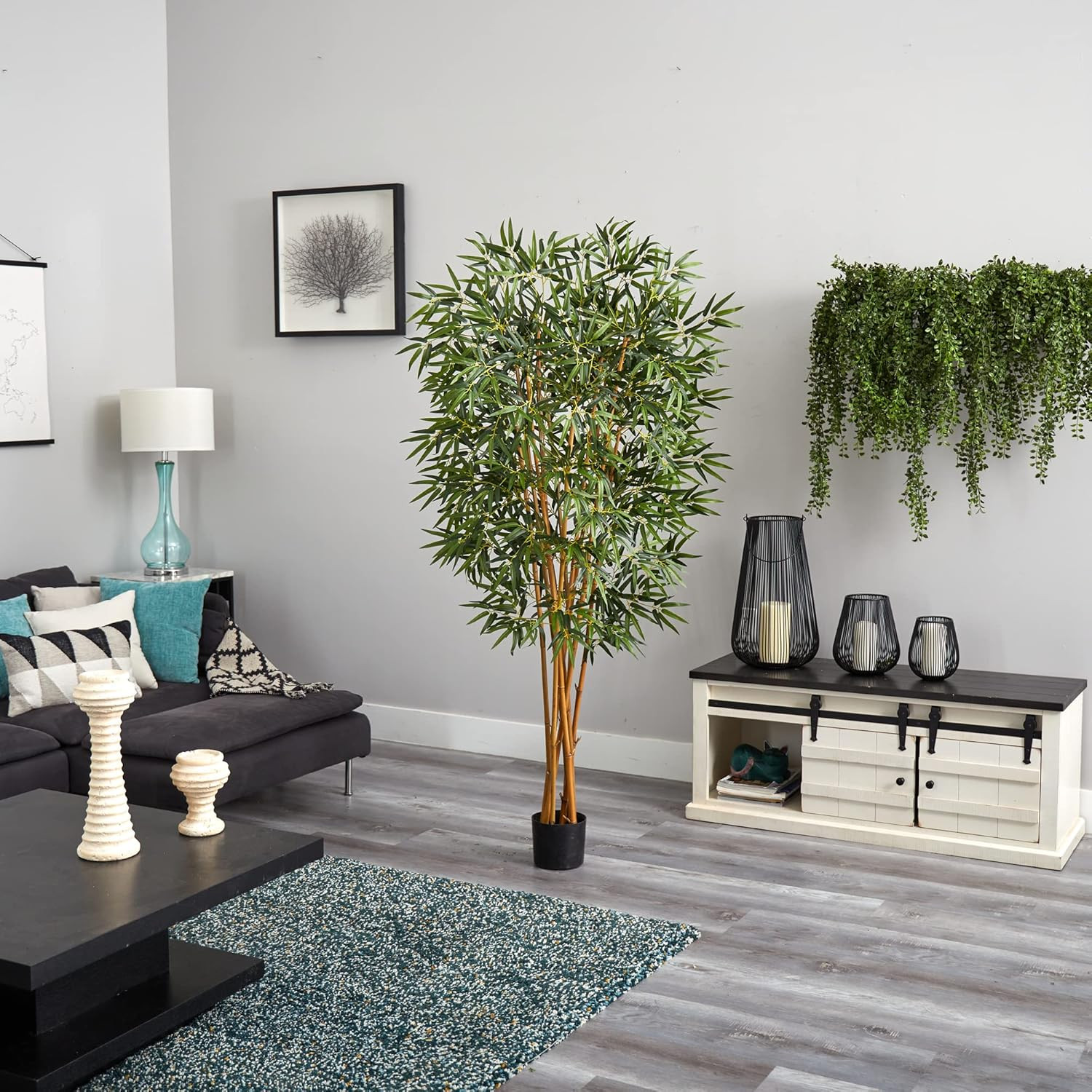 Lifelike 6Ft Curved Bamboo Silk Tree – Perfect for Home or Office Decor