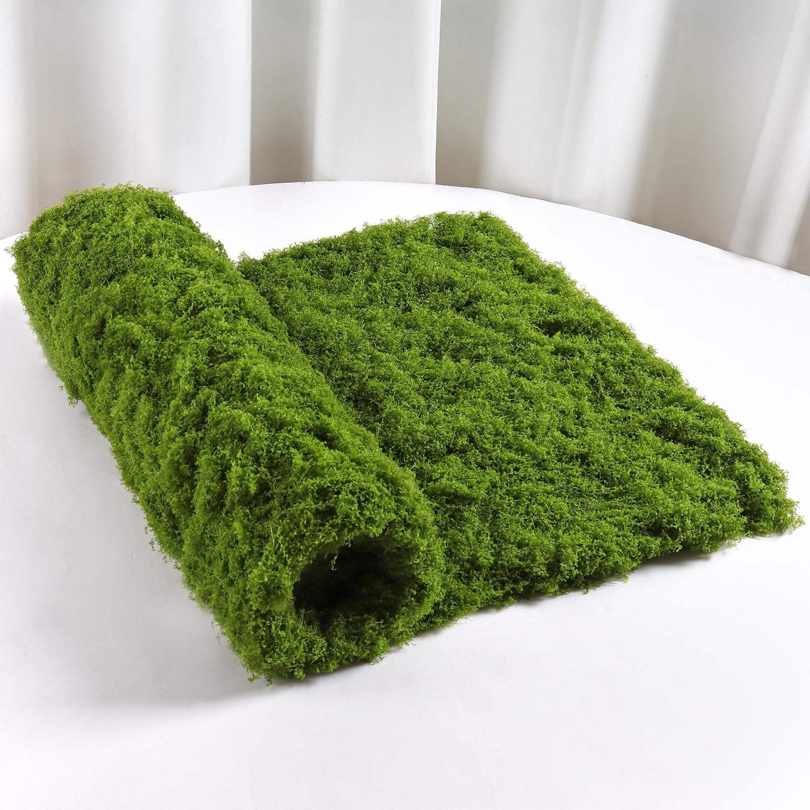 Artificial Moss Mat, 39.37″ x 39.37″ Light Green Fake Moss for Crafts Decorat…