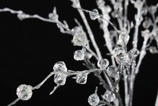 Set of 6 Silver 31″ Stems Accented with Clear Acrylic Beads