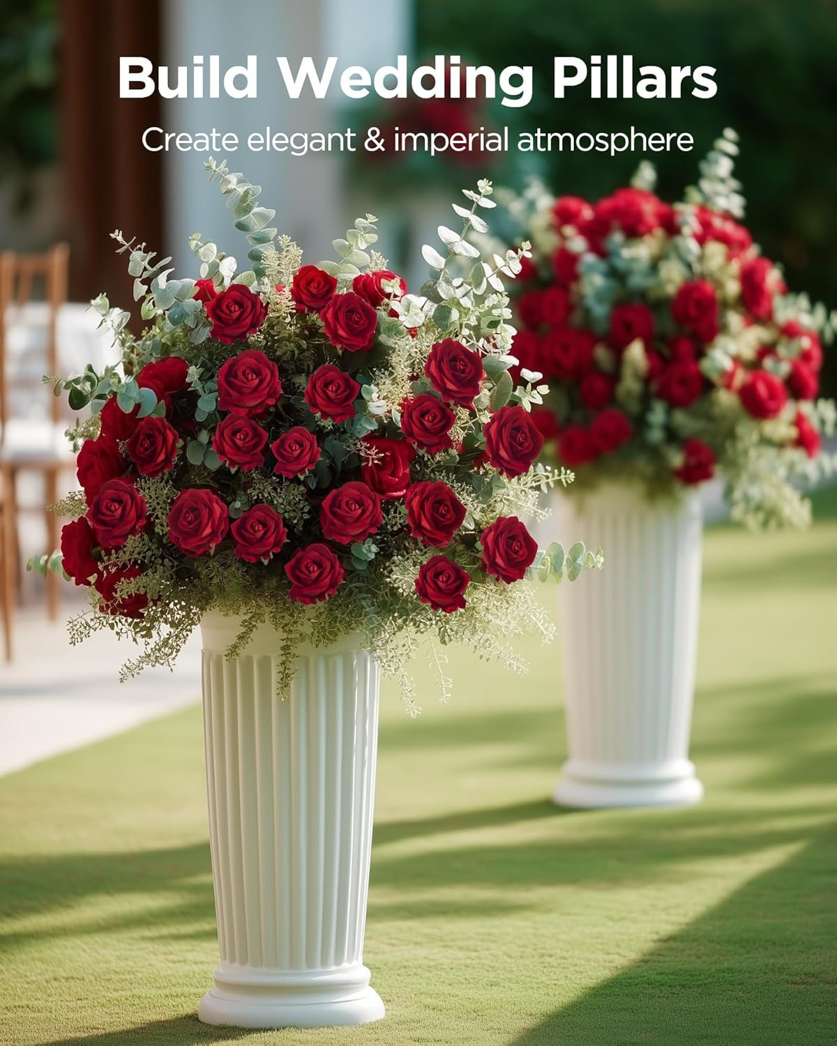 50 Pcs Red Roses Artificial Flowers, Fake Velvet Silk Rose Bulk Faux Flower f…