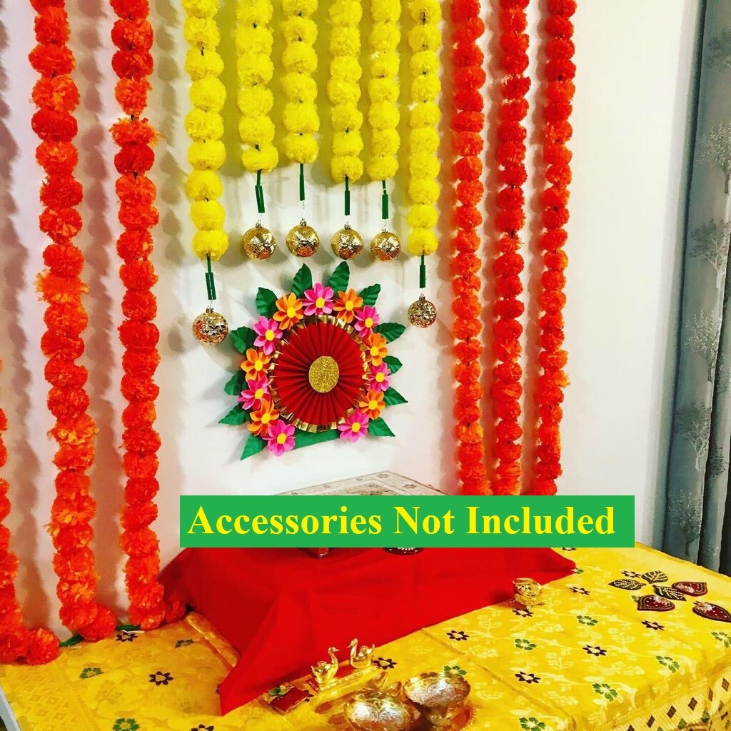 SaVvam Artificial Marigold Garland Flower String India Flower for House Warming