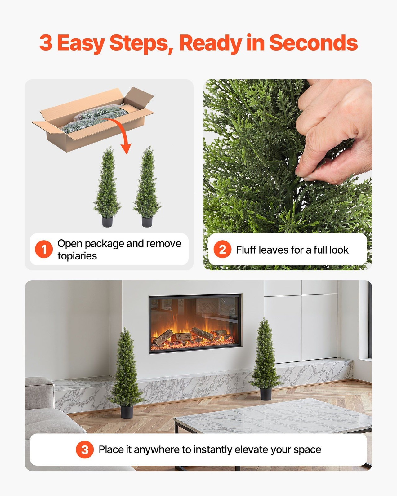 36in 2Pack Faux Topiary Trees Soft Touch PE Leaves Perfect for Garden Event