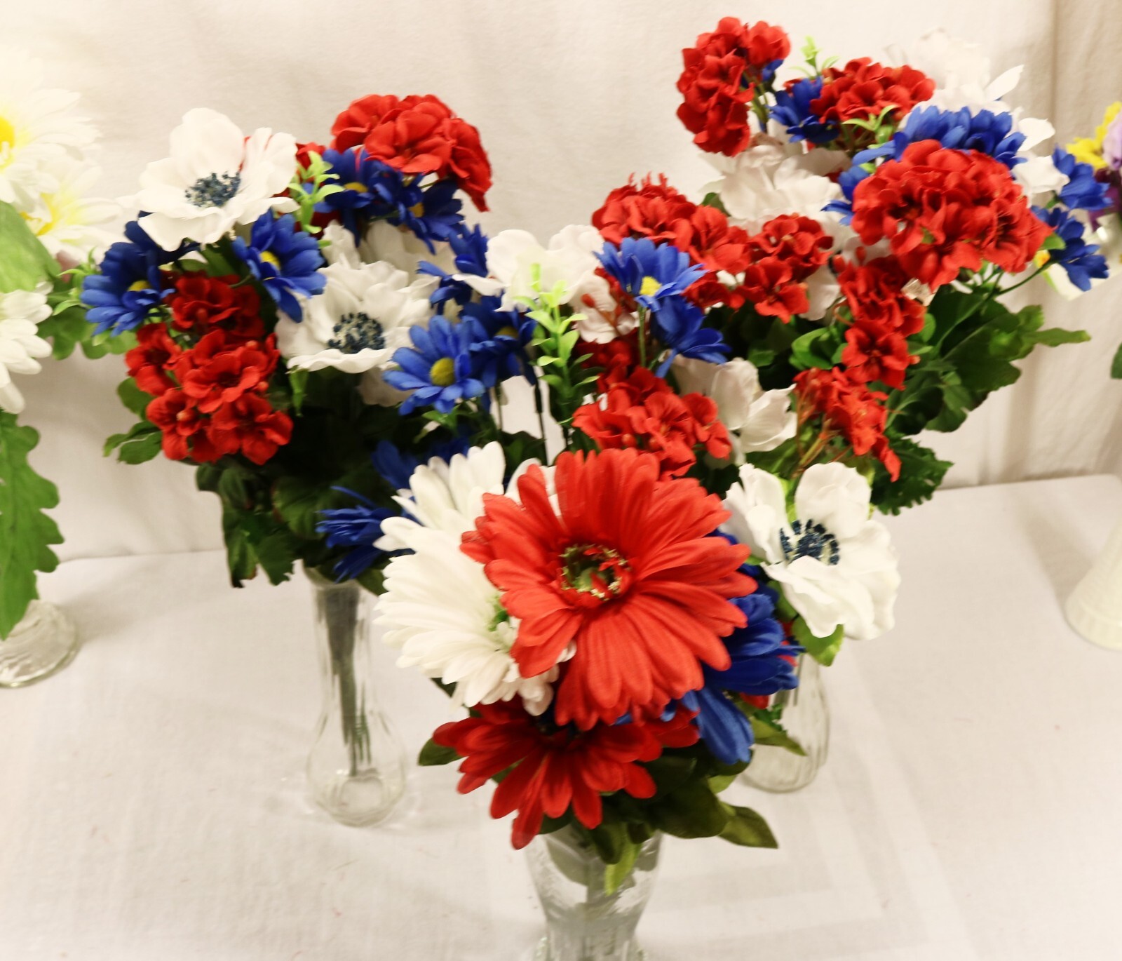 Artificial Flowers Large Lot Various Types & Colors + 6 Vases Read Description