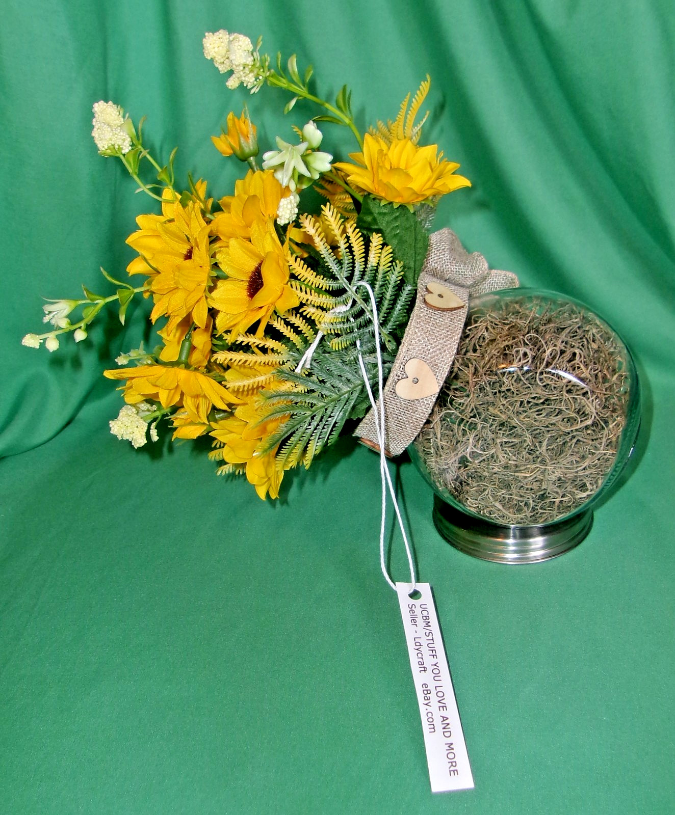 Sunflower Arrangement Tilted Silk Floral Decoration Counter Table Top NEW