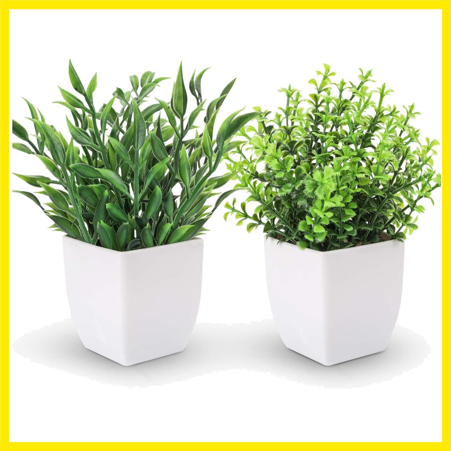 2 Pack Artificial Greenery Plants Indoor for Office Desk Decor | Cute fake pl…