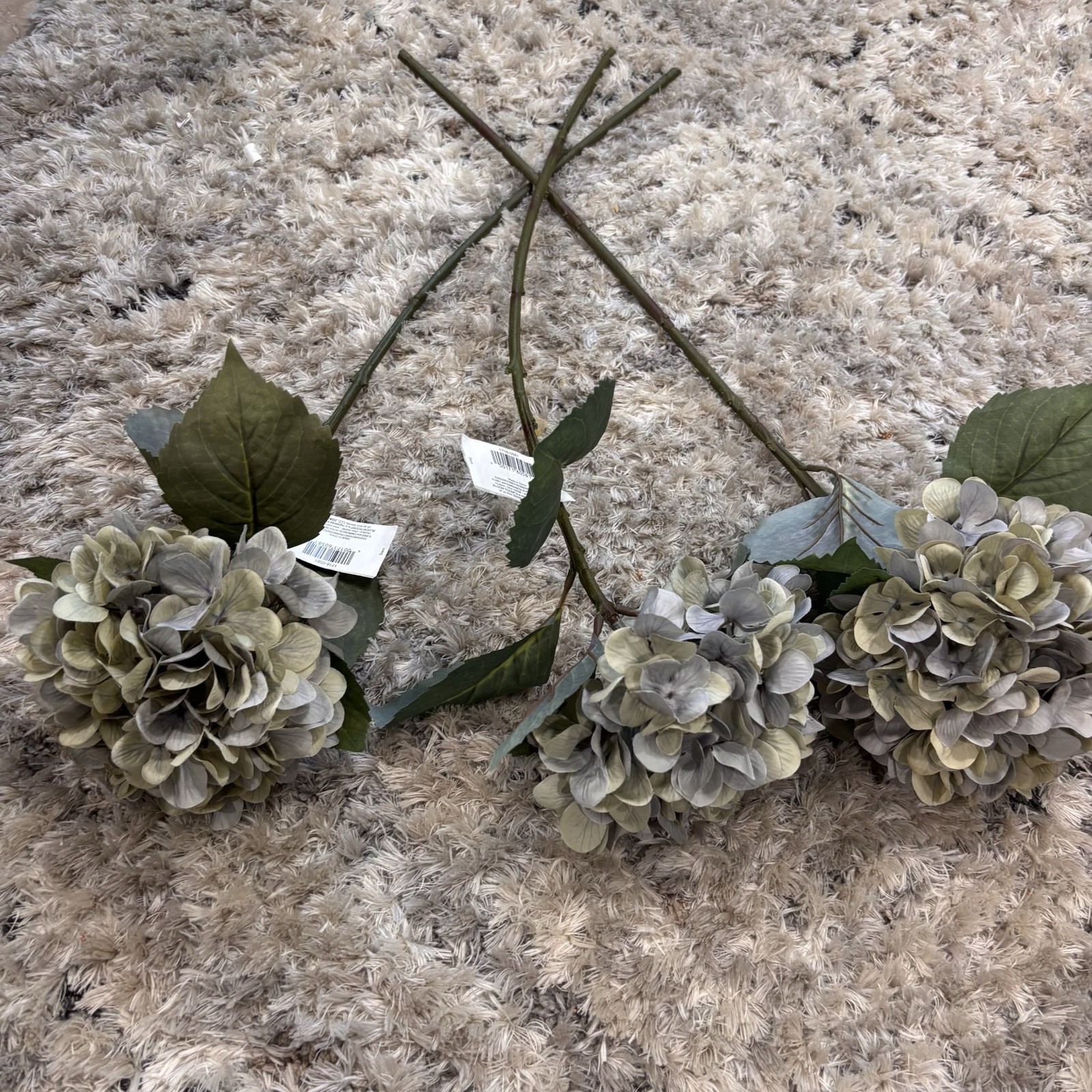 24pc Faux Floral Stem Lot Hydrangea Sunflower Eucalyptus Neutral Decor Bloom