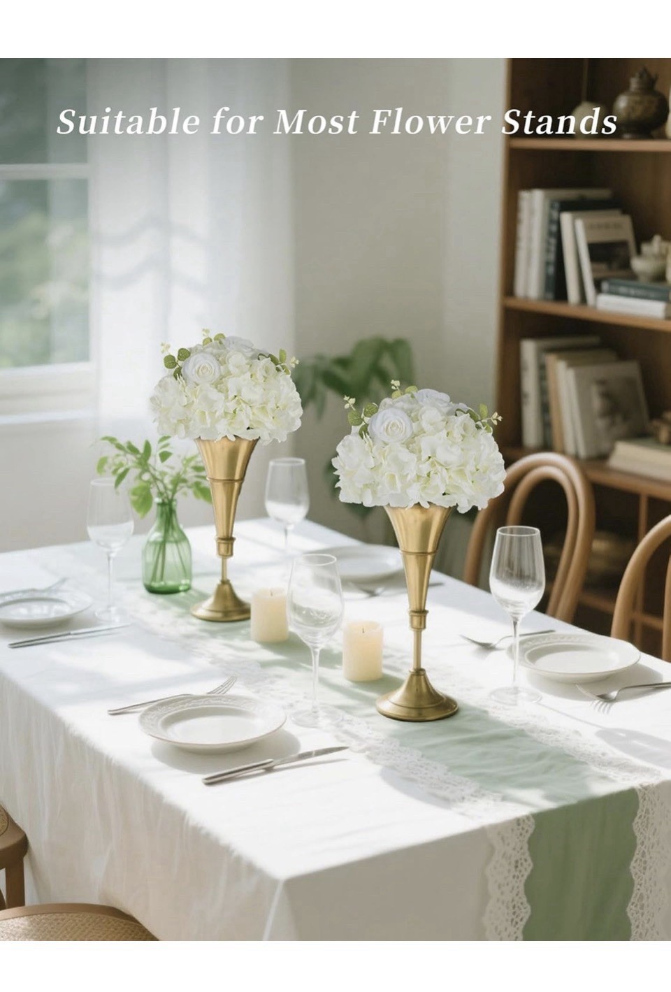 Artificial Flower Balls For Wedding Centerpieces 2 Pcs 11.8″ White Hydrangeas