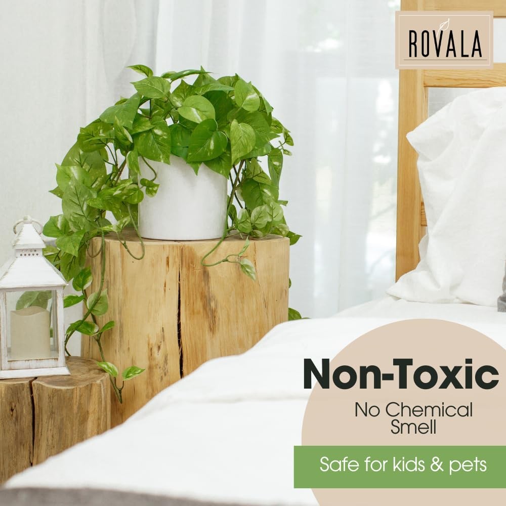 ROVALA Silk Plants for Home Decor Indoor in Pot Realistic Artificial Plants F…