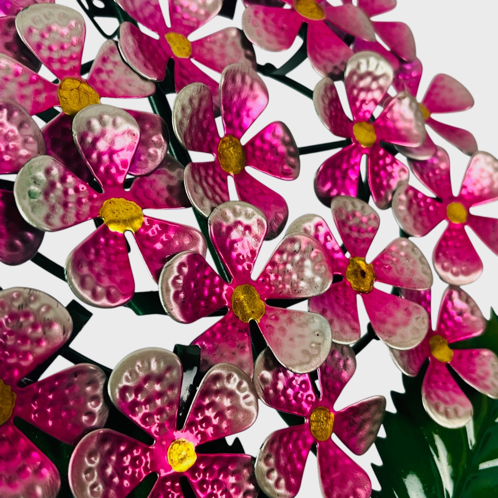 Metal Floral Boquets Hanging Art Set 2 Wall Decor Patio Sunroom Indoor Outdoor