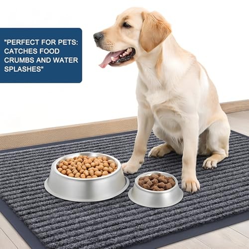 OLANLY Front Door Mat Indoor Outdoor Entrance Rug, Waterproof Grey 29.5×17 Inch