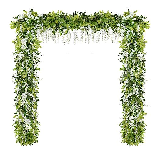 6 Pcs 36FT Artificial Wisteria Flower Garland Hanging Vines for Wedding Arch