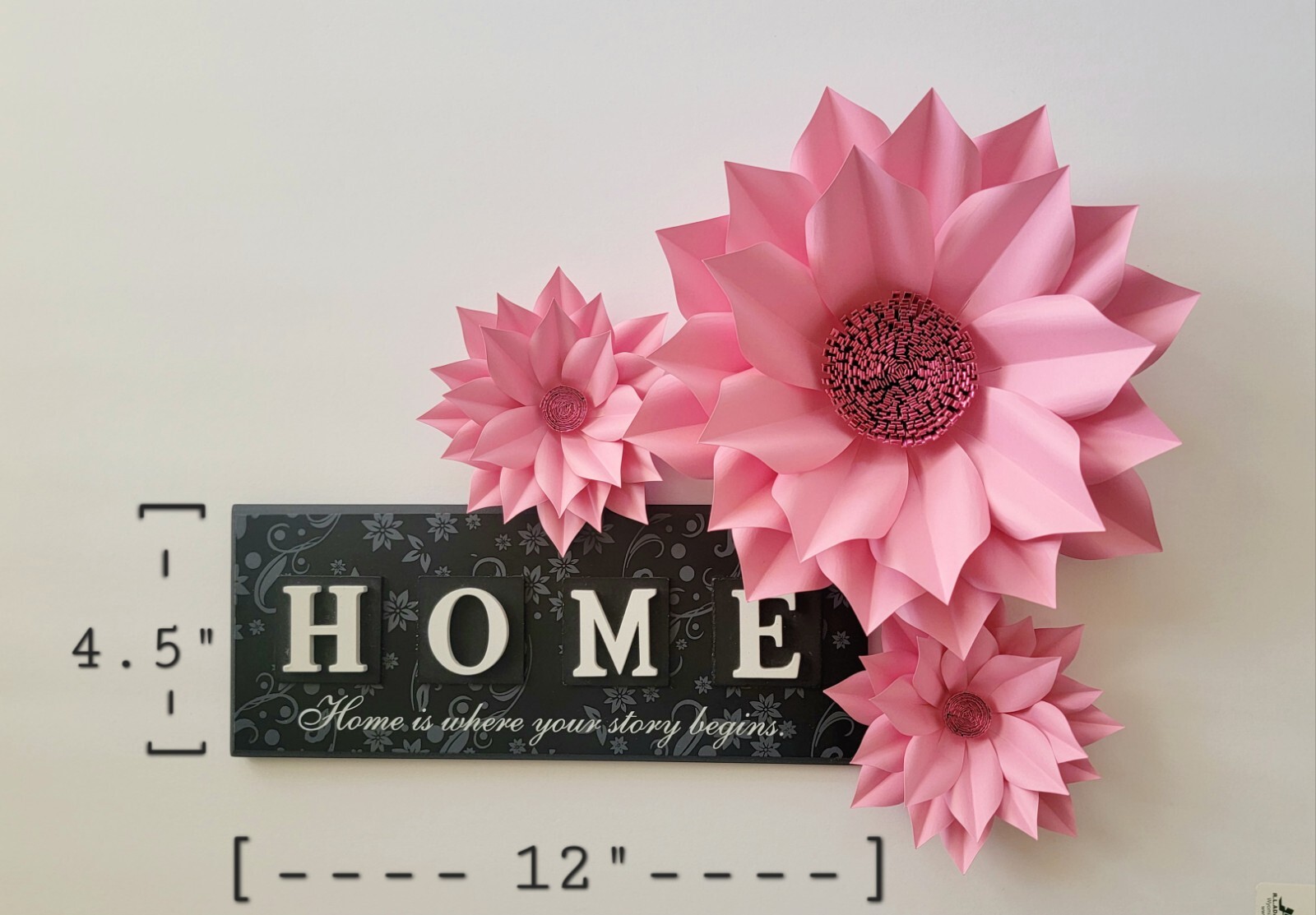 3D Paper Flower Wall Decor Set Of 3 (Bubblegum)
