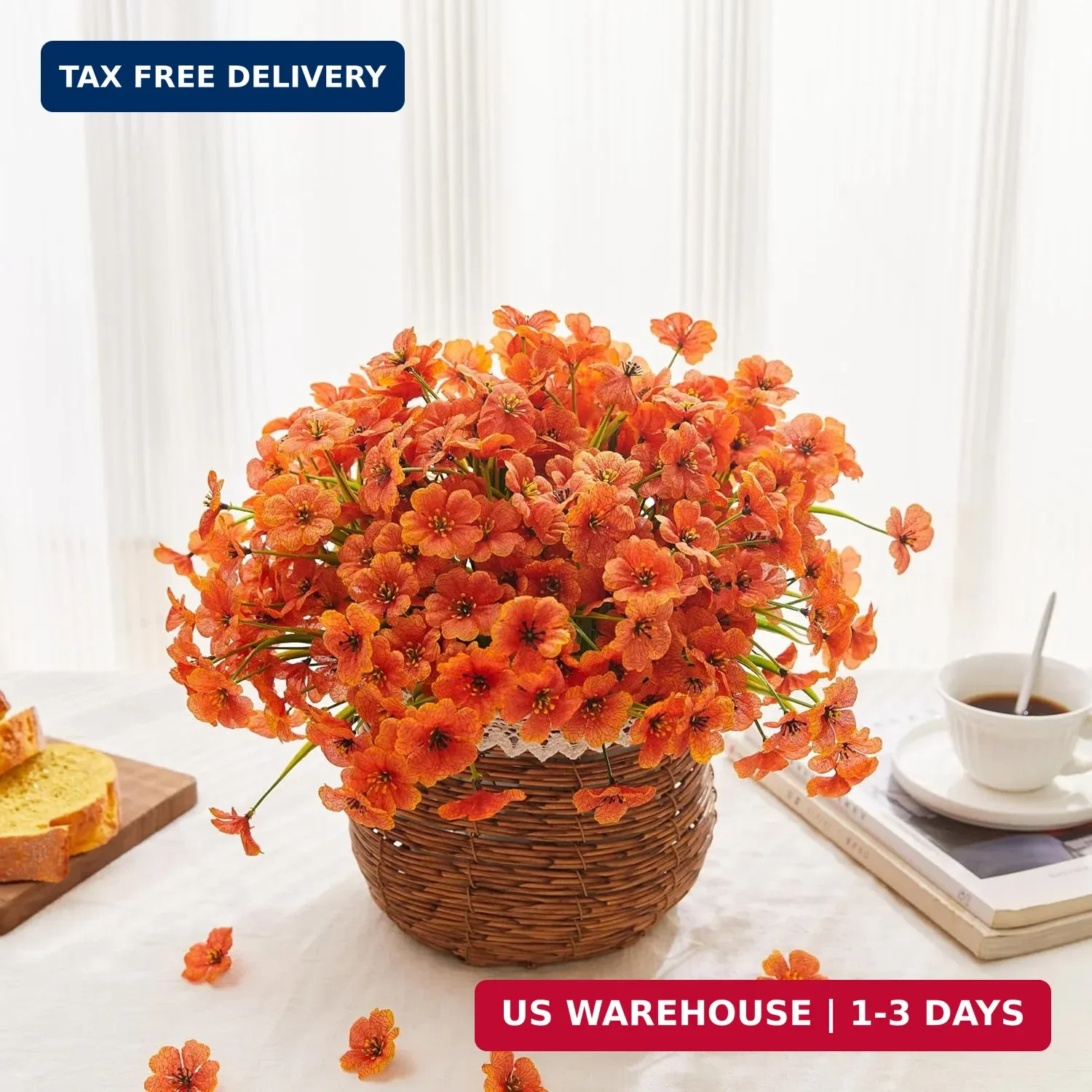 16 Bundles Artificial Mums Flowers for Outdorors, UV Protected No Fade Fall Flow