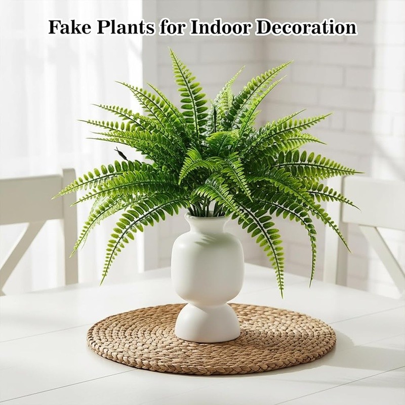 Adjustable Fake Boston Fern Realistic Plastic Plant Home Garden Decoration New