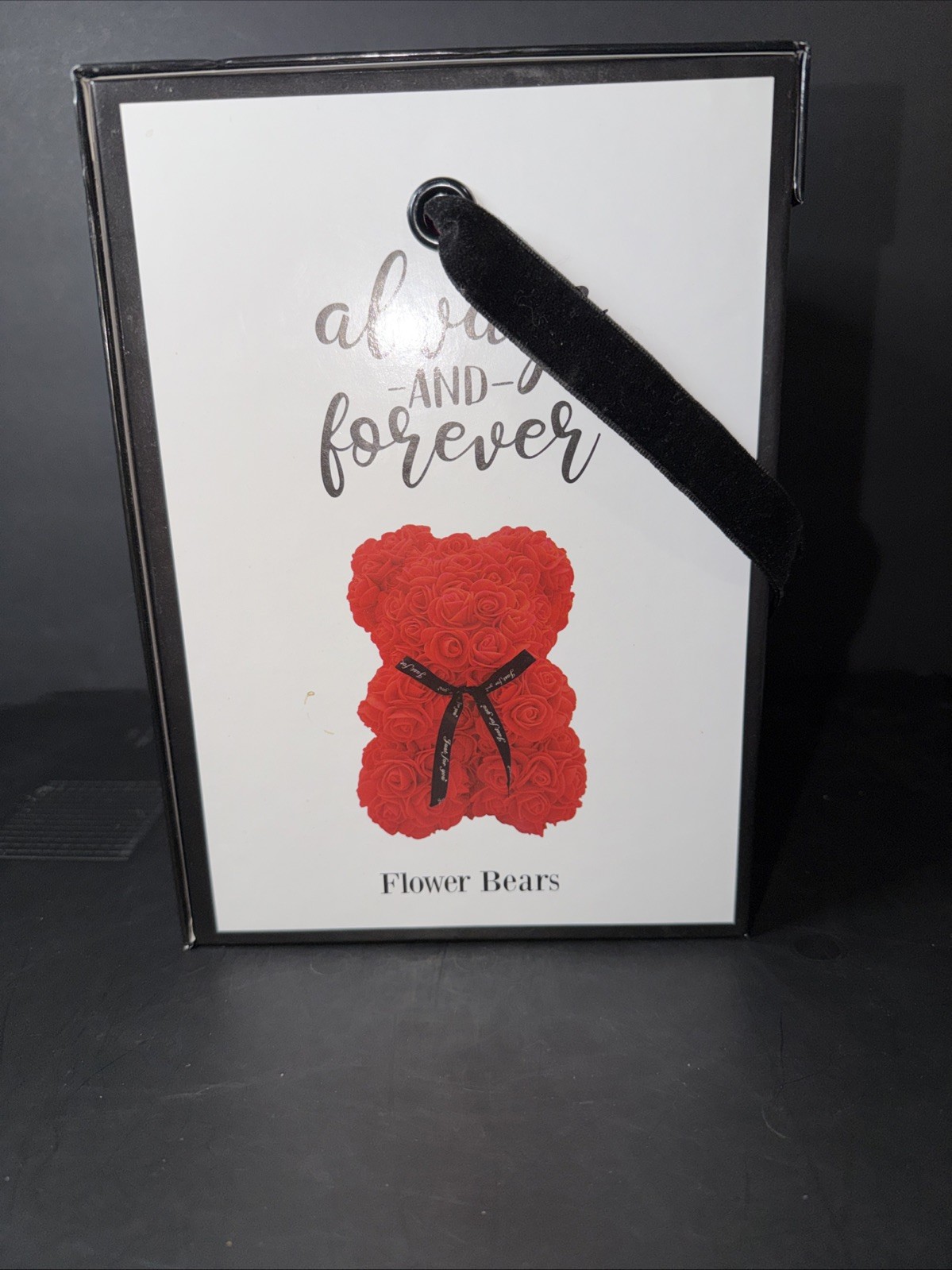 Valentines Authentic Always And Forever Flower Bear Pink Rose With Box New Gift