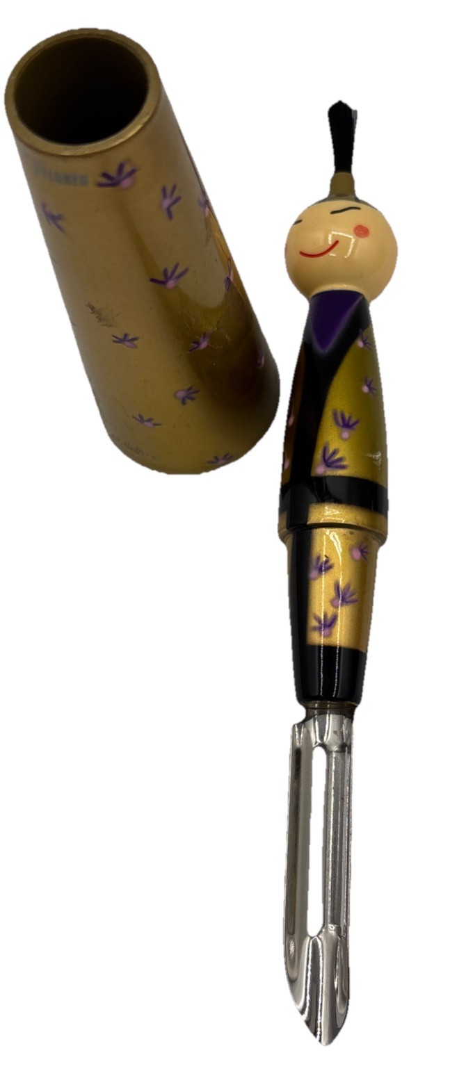 Oriental Doll Kokeshi Vegetable Peeler Knife Figurine Pylones