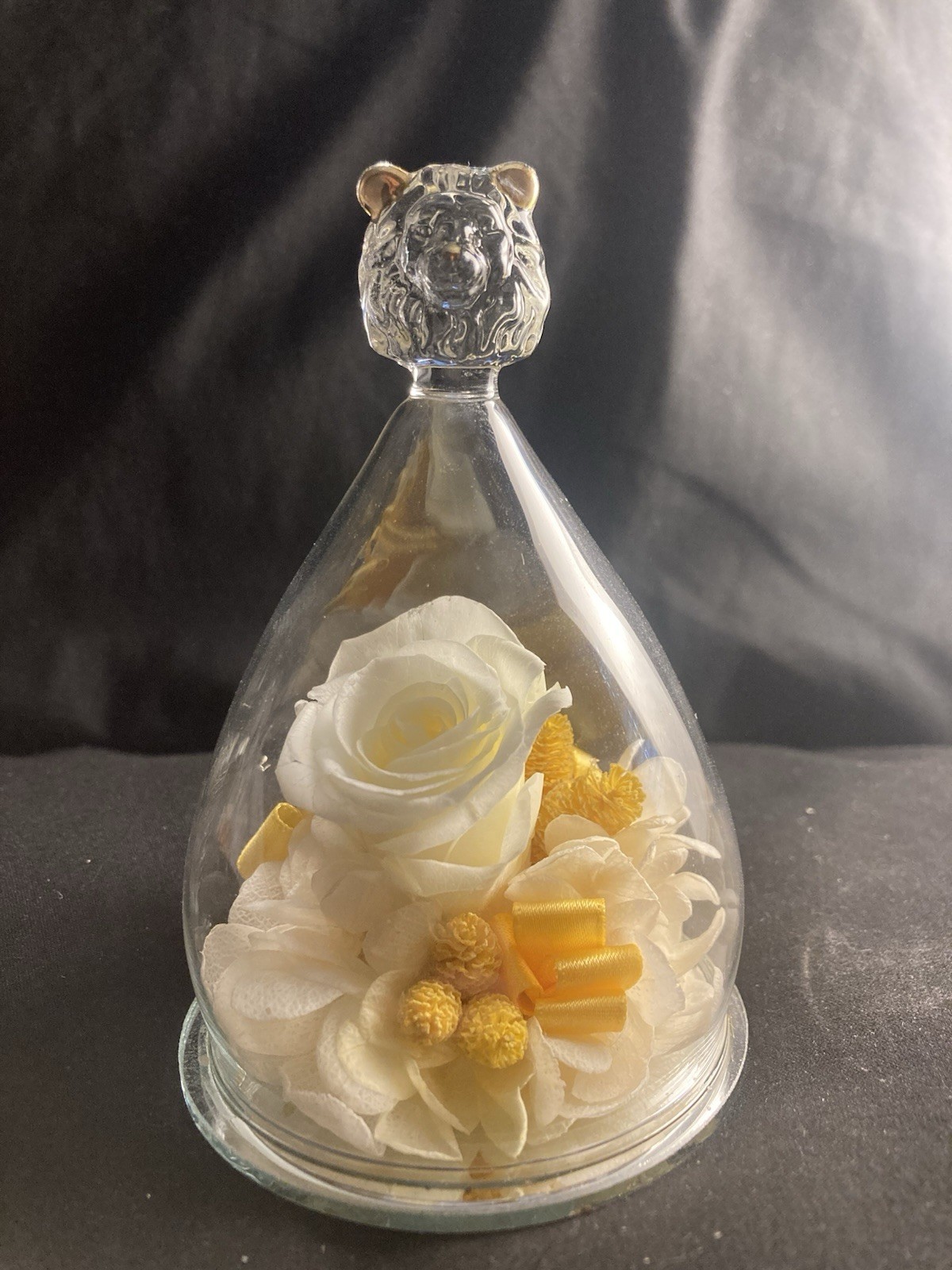 Zodiac Leo Forever Rose Real Rose In Glass Dome – Gold Dipped Version